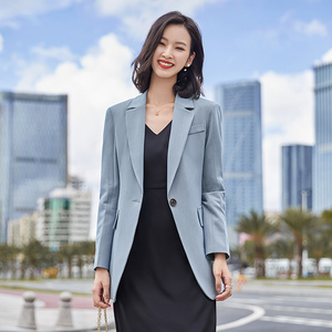 一粒扣西装内搭小吊带连衣裙套装春秋新款时尚职业装女西服套裙潮