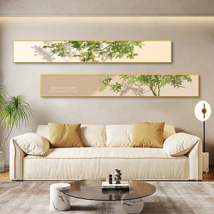 小清新客厅装饰画现代简约沙发背景墙壁画北欧卧室床头窄长条挂画