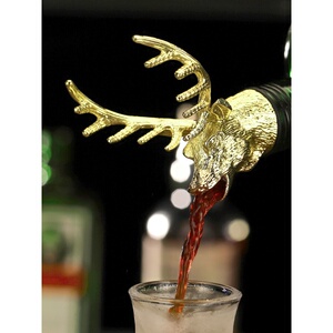 野格鹿头酒嘴 不锈钢酒嘴 驯鹿倒酒器 倒酒塞 红酒塞创意鹿头酒塞