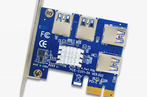 PCI-E插槽一拖四PCI-E接口扩展卡USB3.0  PCI-E转接卡1转4 PCI-E