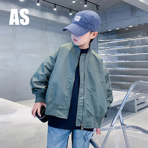 韩国AS品牌正品男童春装美式飞行员棒球服外套2024新款儿童装夹克