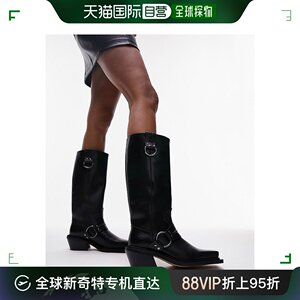 香港直邮潮奢 Topshop 女士 Rain premium 皮质西部风格及膝靴子(