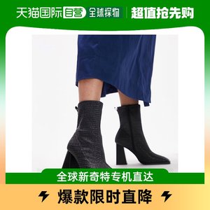 香港直邮潮奢 Topshop 女士 Tilly sock 粗跟靴子(黑色)