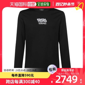 香港直邮潮奢 Versace 范思哲 男士 logo长袖T恤 10027401A01814