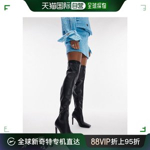 香港直邮潮奢 Topshop 女士 Mollie sock 及膝高跟靴子(黑色)