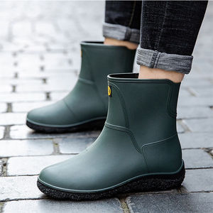 汐鲤雨鞋防雨鞋男士中筒成人工地钓鱼劳保洗车厨房防滑套鞋放水鞋