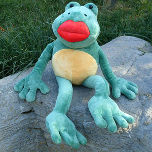 外贸大嘴青蛙绿色红色大红嘴唇的青蛙烈焰红唇青蛙公仔男朋友抱枕