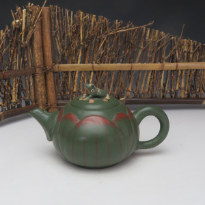 宜兴紫砂茶壶 绿泥名家正品手工 荷花茶叶青蛙莲子壶蒋蓉款200cc