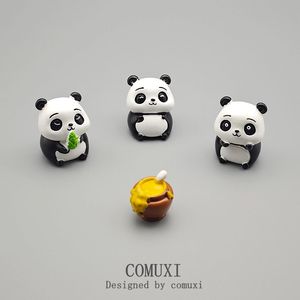 微缩动物模型卡通可爱吃竹子熊猫摆件树脂玩偶桌面微景观饰品礼物
