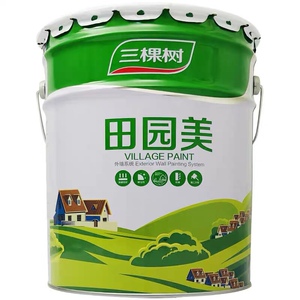 三棵树田园美外墙真石漆耐候性强室外白色哑光漆环保油漆30公斤