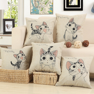 北欧风小清新可爱猫咪抱枕套不含芯沙发抱枕靠垫客厅沙发靠垫靠枕