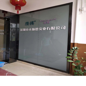 定制公司logo钢化彩色艺术烤漆玻璃形象背景墙水晶发光字入户安装