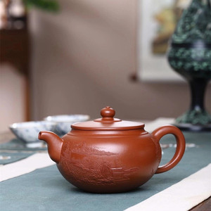 宜兴紫砂壶名家张志清纯全手工制清泉壶原矿紫泥,紫砂茶壶单壶.