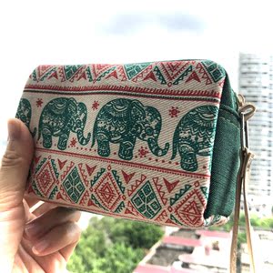 泰国手工小包 钥匙包零钱包大象图案