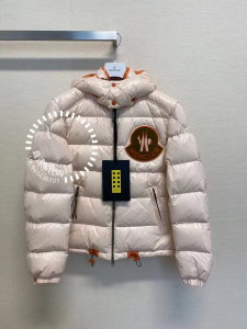 正品代购 moncler/蒙口 22春夏 淡粉色logo滑雪系列 haggi羽绒服