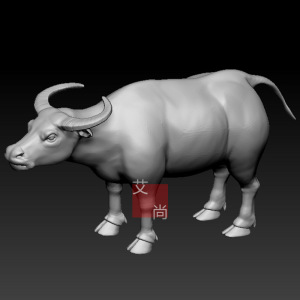 牛公牛动物摆件三维立体图圆雕图图纸stl文件雕刻机3d模型243