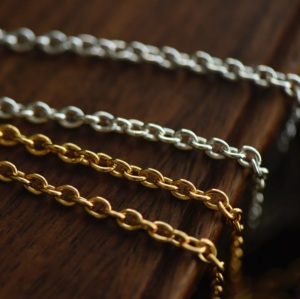 【DSz】不锈钢3mm圆O字链十字链子配件保色镀金镀银可做项链箱包