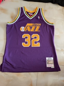 nba球衣犹他爵士队马龙紫色音符sw米切尔戈贝尔克拉克森斯托克顿