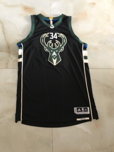 nba球衣密尔沃基大鹿头字母哥阿德托昆博球员版亲笔签名复古背心