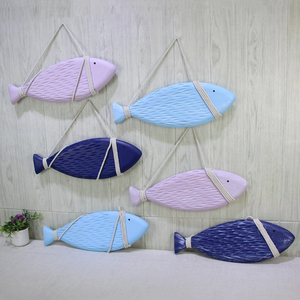 地中海装饰鱼挂件餐厅墙面壁饰海洋风格鱼形客厅电视背景墙上挂饰