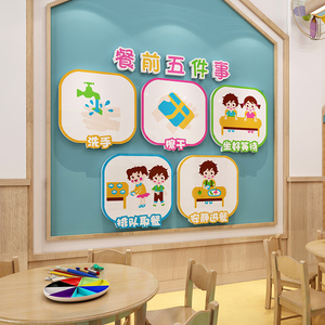 幼儿园食堂文化墙面贴食谱展示板环创主题小饭桌午托管班用品装饰