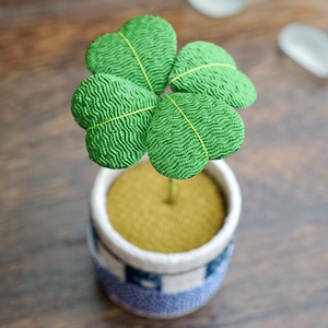 日本摆件 全手工制 布艺四叶草盆景 汽车摆件汽车饰品 浅草寺