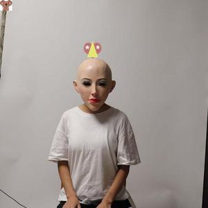 新伪娘3d体立人脸面具硅胶面具播直美女头套头罩全脸整蛊娱乐变装