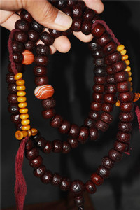 西藏凤眼菩提108颗手串子手链佛珠老朱砂供尼泊尔藏传项链直切