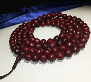 西藏凤眼菩提108颗佛珠手串老清代朱砂供尼泊尔项链念珠古董藏传