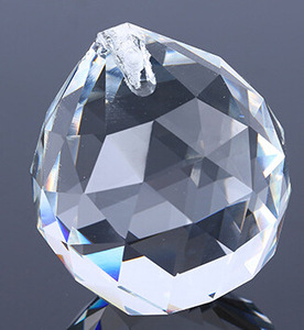 灯饰水晶球 40mm水晶灯饰球 40#水晶灯饰吊坠 透明白色玻璃球