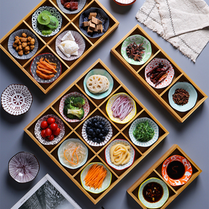 陶瓷分格酱油酱料碟家用调味碟创意日式点心小吃小菜碟子调料碗