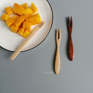 水果签子精致木叉水果叉子实木叉点心糕点叉木质餐具小巧