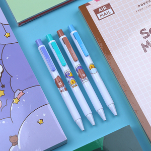 kaco官方旗舰店限定中性笔熊本熊联名款箐点得宝按动水笔平斑马笔