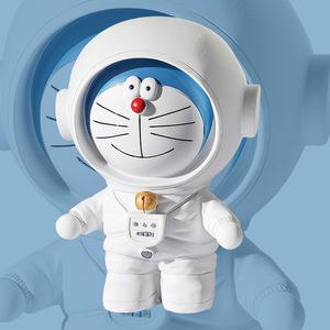 哆啦a梦机器猫联名nasa太空人卫衣秋季圆领宽松假两件粉色情侣装