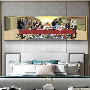 潮牌清明上河图挂画潮流版最后的晚餐装饰画客厅创意kaws墙面壁画