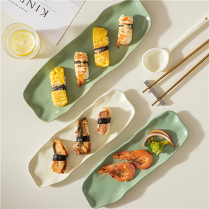创意寿司盘陶瓷长方形盘子家用日式料理刺身盘ins风点心糕点餐盘