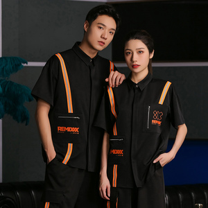 酒吧工作服定制新款夏季短袖夜场ktv服务员工装制服员工服装潮流