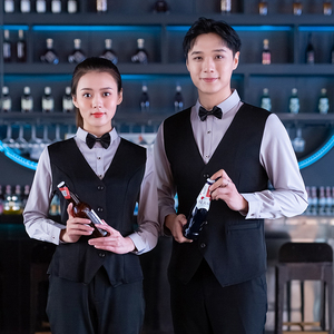 清壹ktv工作服假两件水吧清吧服务员服装女酒店酒吧工装长袖秋冬