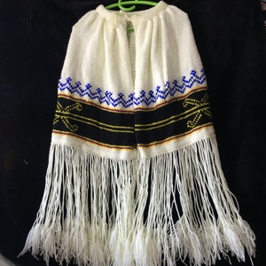 儿童披风彝族男女童擦尔瓦民族特色手工编织毛线披肩多色花纹可选