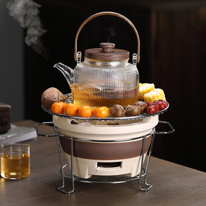 围炉煮茶一套装备炭炉家用室内室外碳火烧烤茶炉罐罐茶器玻璃茶壶