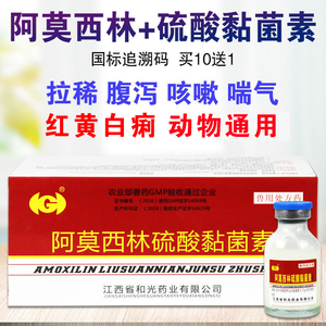 兽药阿莫西林硫酸黏菌素注射 液兽用猪牛羊肠炎拉稀肺炎支原咳喘