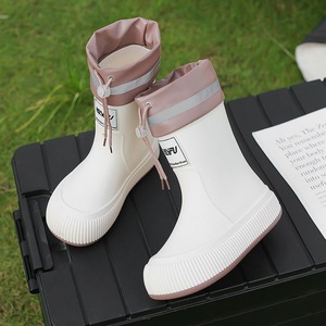 2024冬季新款雨鞋女款加绒保暖水鞋时尚外穿防滑防水中筒雨靴成人