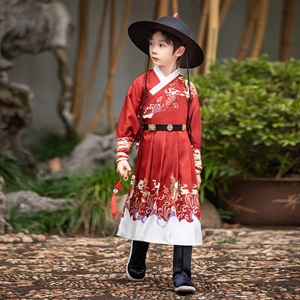 锦衣卫飞鱼服春秋款男童汉服蟒袍明朝服装儿童明代帅气古装演出服