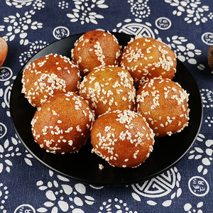 道县麻圆泡湖南永州道州土特产农家自制芝麻球油炸食品空心麻园泡