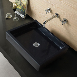 特卖黑洗脸池石材洗手盆卫生间大理石面盆台上盆方形洗手台盆一体