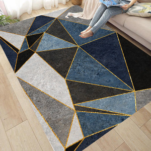 吉祥鹿客厅卧室地毯门垫豪华水晶绒3D印花地毯北欧风地毯防滑水洗