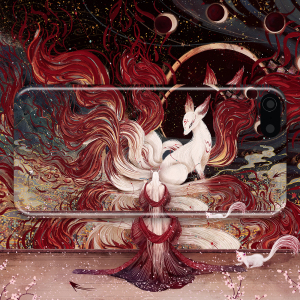 原创古风女山海经九尾狐手机壳适用苹果6/7/8/11/12/x/s/p/xr/pro