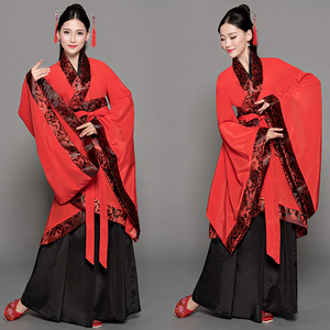 交领汉服女中国风飘逸广袖古典舞礼仪之邦舞蹈古装演出服古风套装