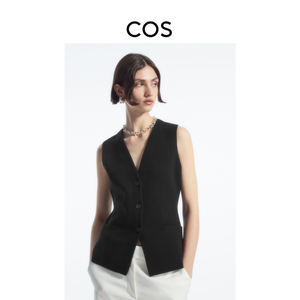 COS女装 标准版型长款羊毛马甲背心黑色2024年春季新品1216682001