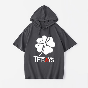 tfboys王俊凯王源易烊千玺同款周边四叶草粉丝应援t恤短袖打底衫